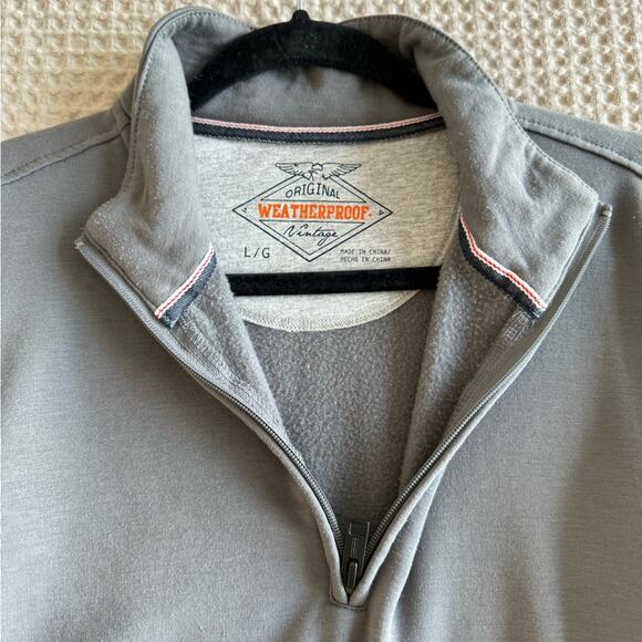 Weatherproof Original Vintage Grey Half Zip Sweatshirt Size Large - Picture 6 of 9